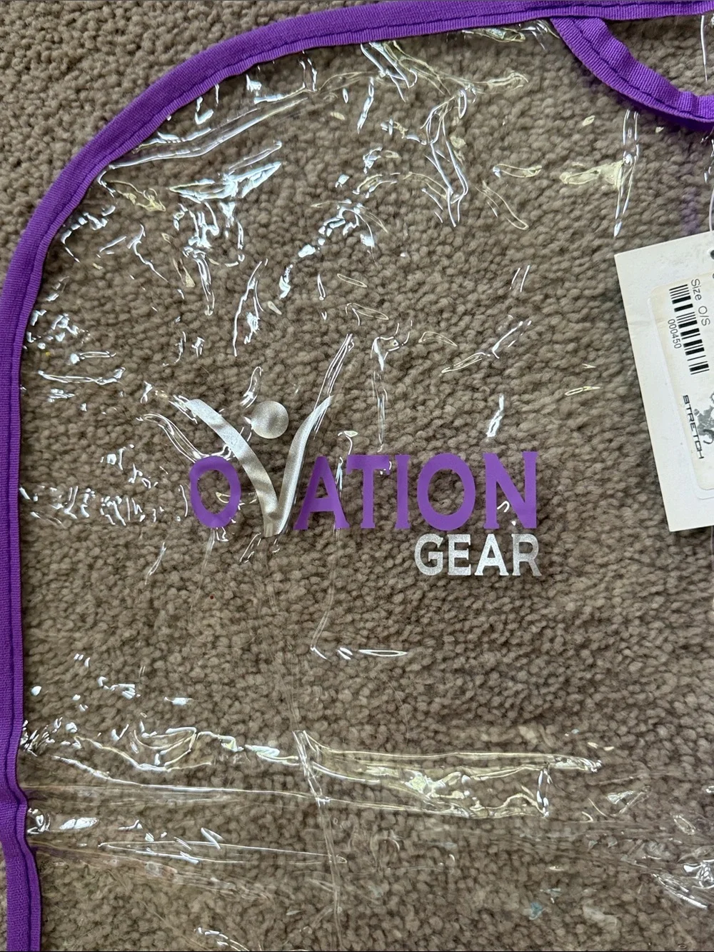 Ovation Gear Clear Garment Bag with Purple Trim!